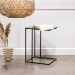 Side Table Cocktail Bronze Finish Black
