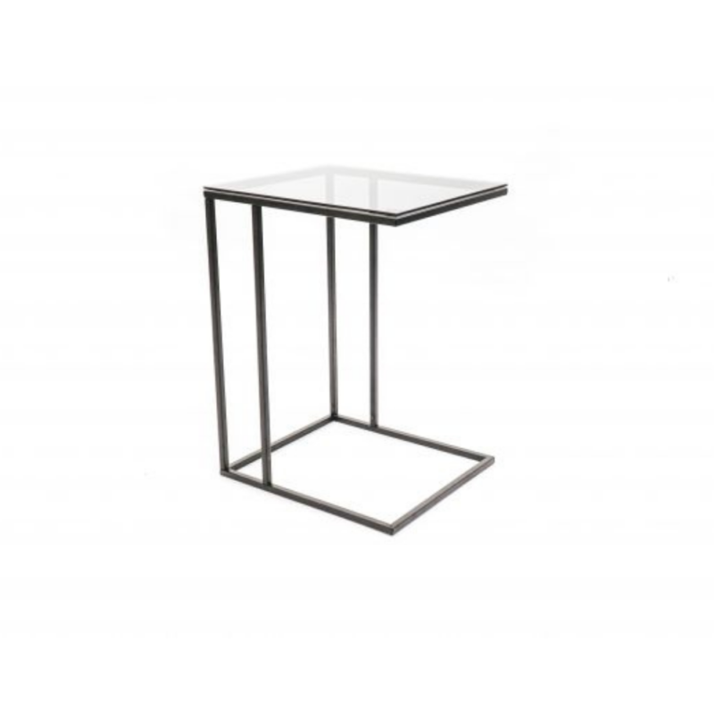 Side Table Cocktail Bronze Finish Black Side Table Cocktail Bronze Finish Black