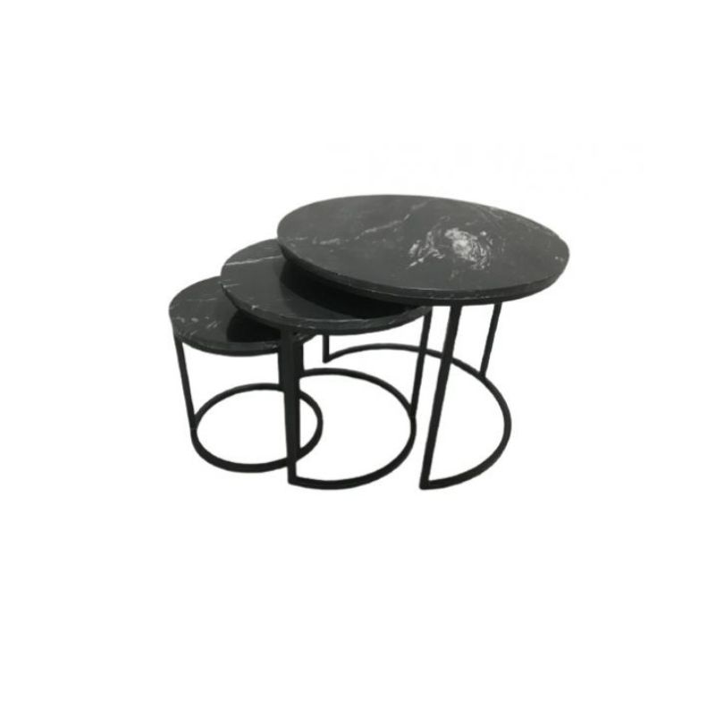 Salontafeltjes Carmen Marble set of 3 Salontafeltjes Carmen Marble set of 3